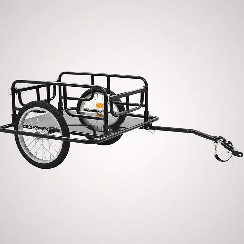 Large Bicycle Bike Cargo Trailer Foldable 110lbs Max Load Steel Carrier For Shop