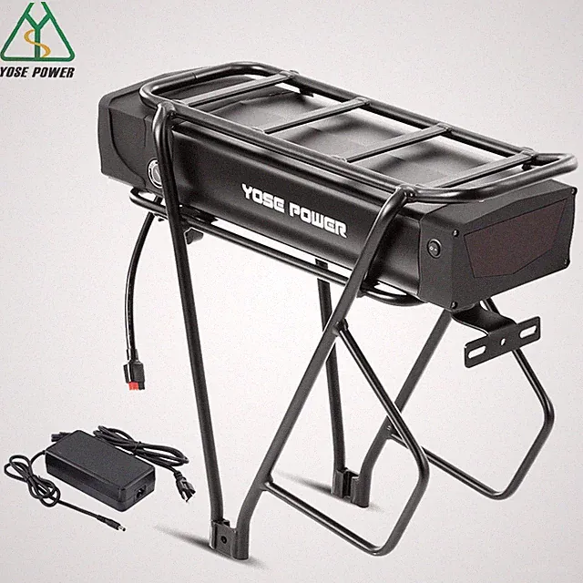 Rear Rack Ebike Battery 48V 20.8Ah with Black Carrier for 0-1500W Electric Bike