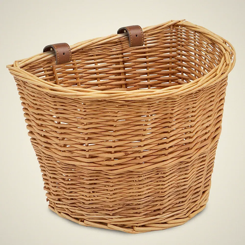 Wicker Bike Basket Front Cargo for Women and Men, Fits Most Bicycles, Beach C...